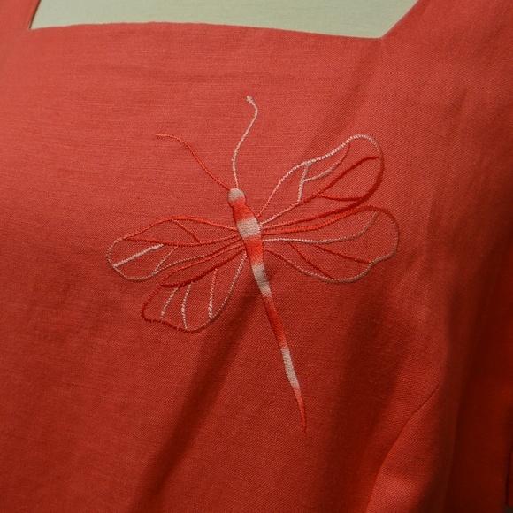 DONNA MORGAN - Vintage Embroidered Dragonfly Dress - Picture 2 of 8